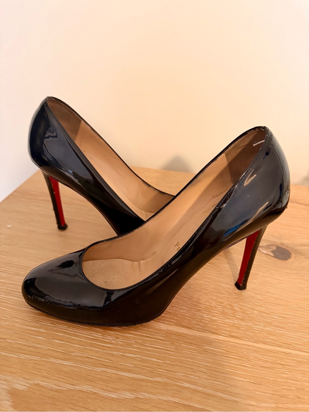 Christian Louboutin Black Patent Pumps with Signature Red Heel